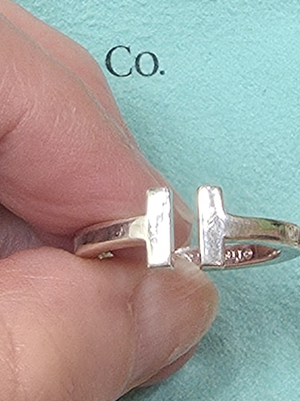 Tiffany & Co. Silver Open T Wire Ring - Silver Size 7